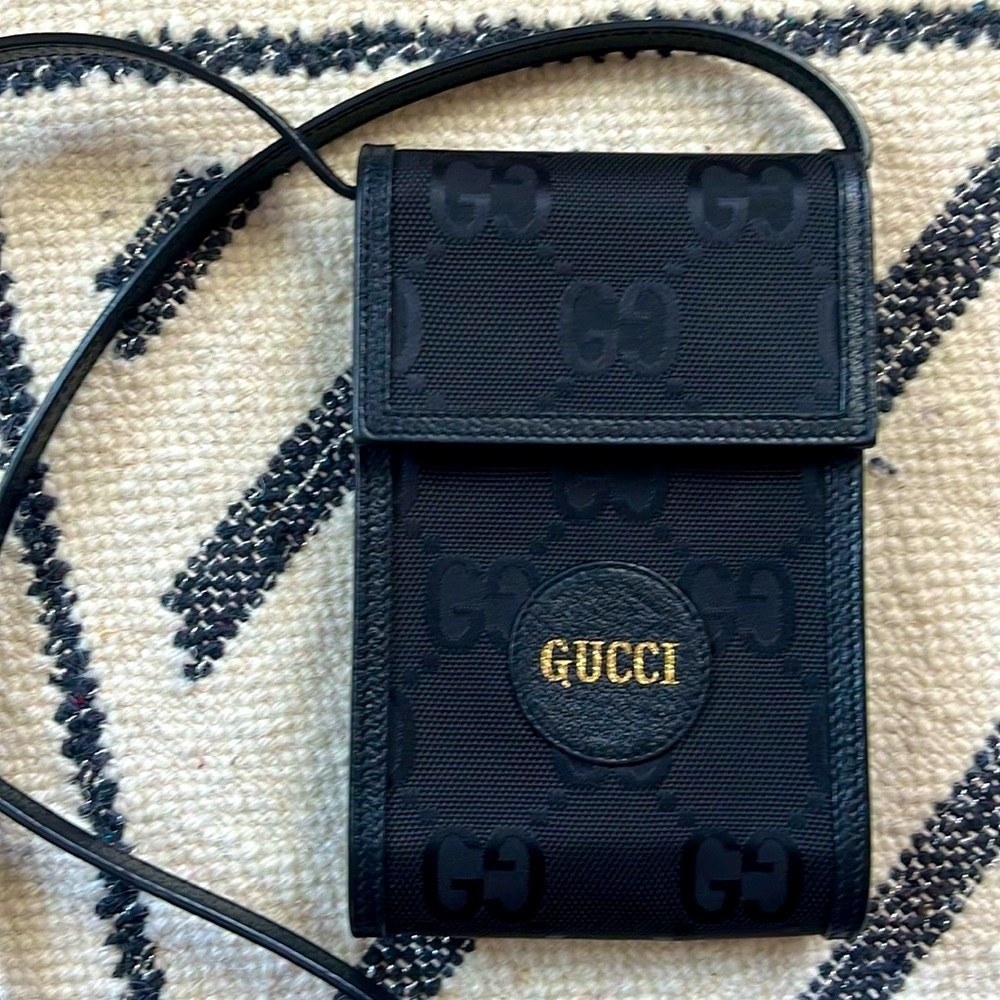 Authentic Gucci Off The Grid Black Mini GG Bag—Crossbody/Phone Monogram